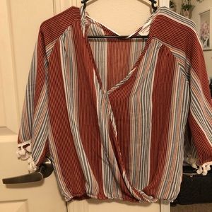 Stripped blouse with tassels 🌟